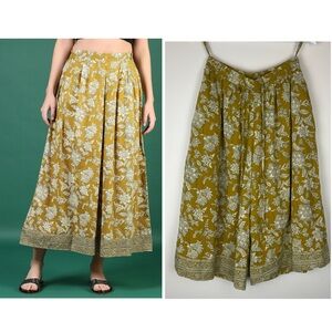 ISARA Indian Block Print Wide Leg Crop Palazzo Pants